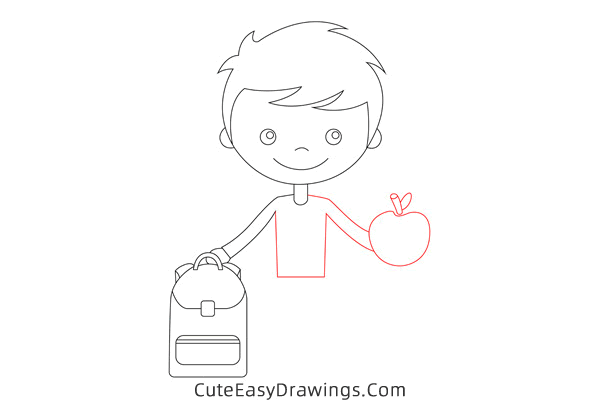 how to draw a school boy - www.cuteeasydrawings.com