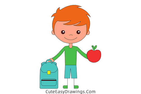 how to draw a school boy - www.cuteeasydrawings.com
