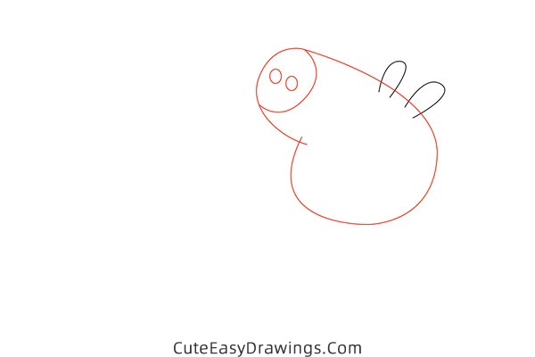 how to draw george pig and mr dinosaur - www.cuteeasydrawings.com