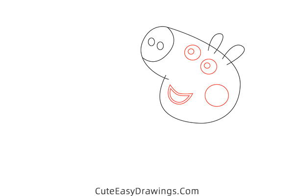 how to draw george pig and mr dinosaur - www.cuteeasydrawings.com