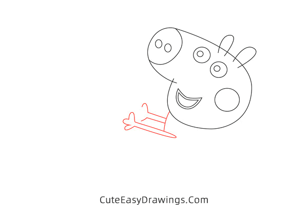 how to draw george pig and mr dinosaur - www.cuteeasydrawings.com