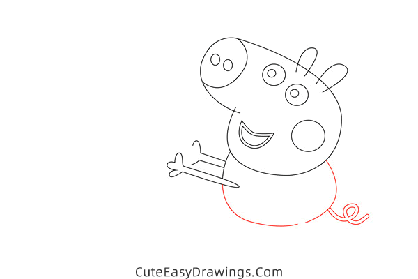 how to draw george pig and mr dinosaur - www.cuteeasydrawings.com