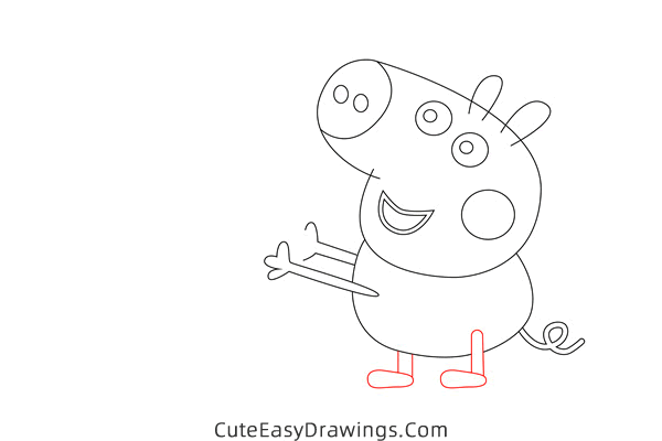 how to draw george pig and mr dinosaur - www.cuteeasydrawings.com