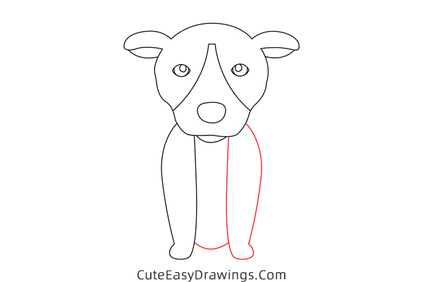 how to draw a sitting dog - www.cuteeasydrawings.com