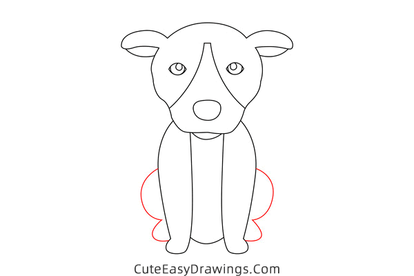 how to draw a sitting dog - www.cuteeasydrawings.com