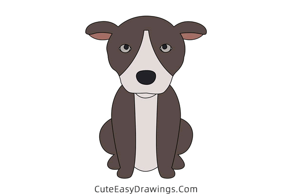 how to draw a sitting dog - www.cuteeasydrawings.com