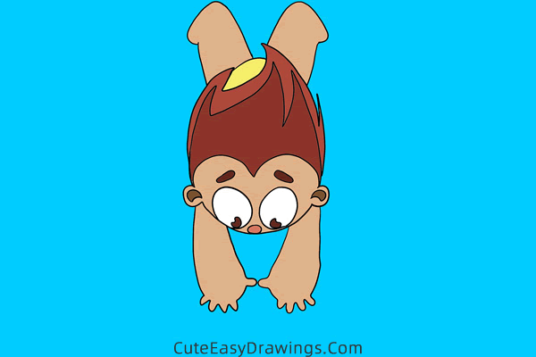 how to draw a boy diving - www.cuteeasydrawings.com