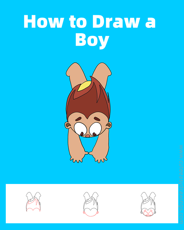 how to draw a boy diving - www.cuteeasydrawings.com