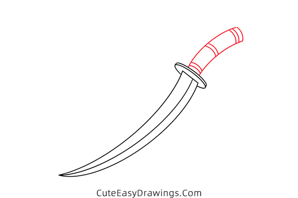 how to draw an arab dagger - www.cuteeasydrawings.com