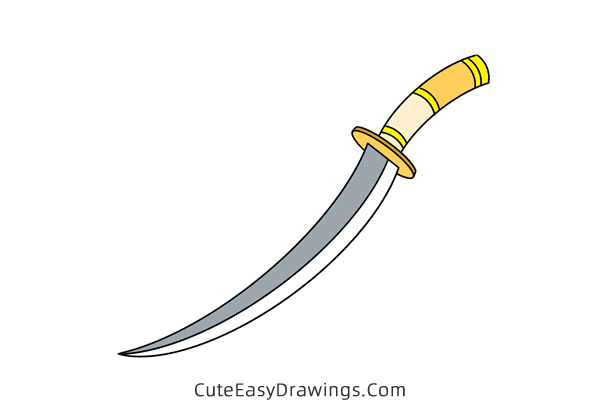 how to draw an arab dagger - www.cuteeasydrawings.com