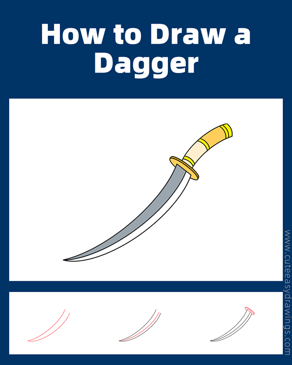 how to draw an arab dagger - www.cuteeasydrawings.com