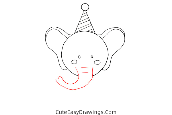 how to draw a happy birthday elephant - www.cuteeasydrawings.com