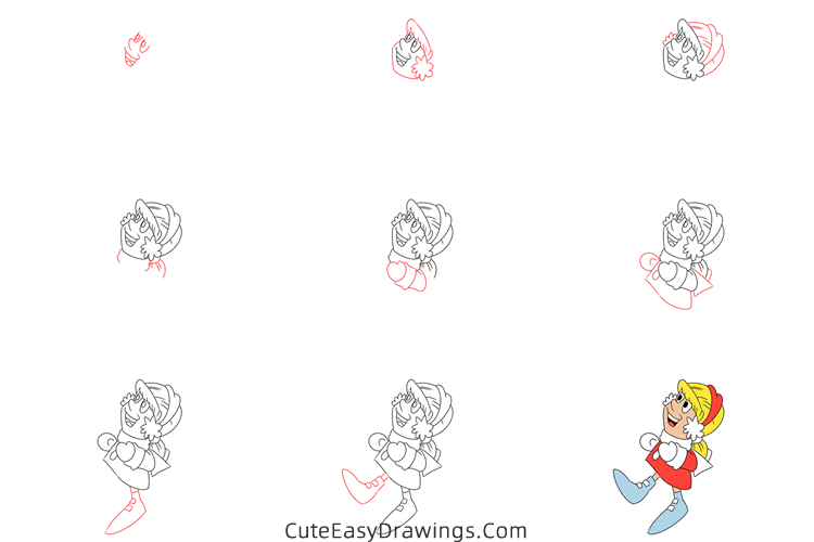 how to draw karen from frosty the snowman - www.cuteeasydrawings.com