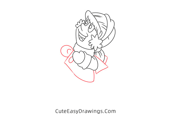 how to draw karen from frosty the snowman - www.cuteeasydrawings.com