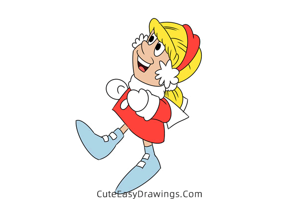 how to draw karen from frosty the snowman - www.cuteeasydrawings.com