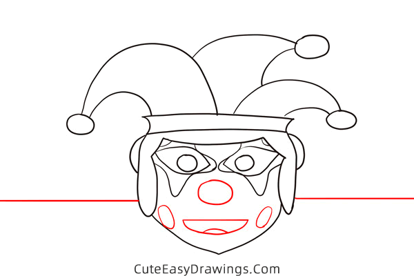 how to draw a scary clown face - www.cuteeasydrawings.com