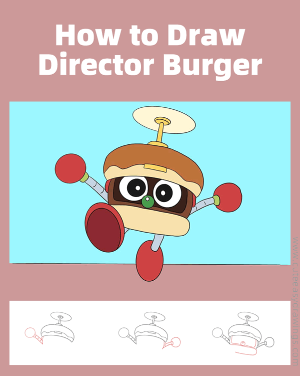 how to draw director burger from doraemon - www.cuteeasydrawings.com