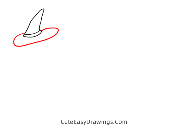 how to draw a witch flying on a broom - www.cuteeasydrawings.com