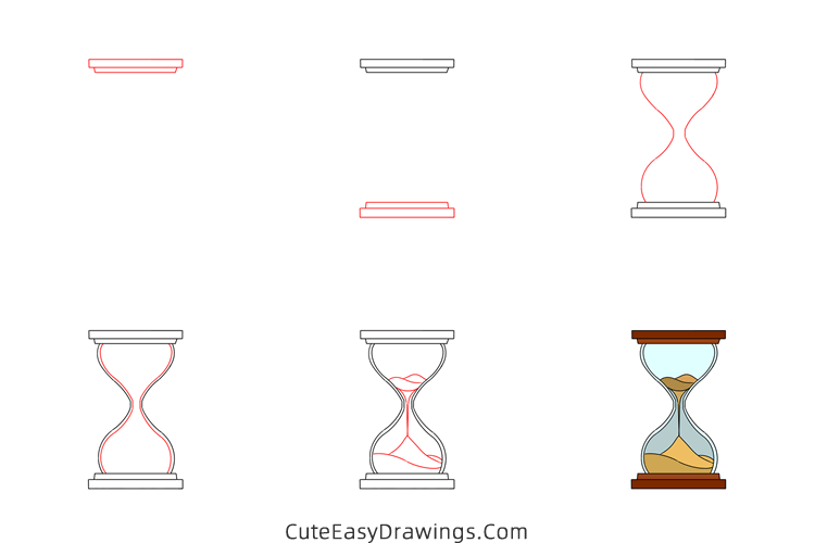 how to draw an hourglass - www.cuteeasydrawings.com