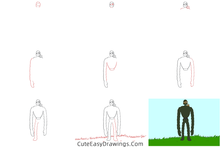 how to draw the robot from castle in the sky - www.cuteeasydrawings.com