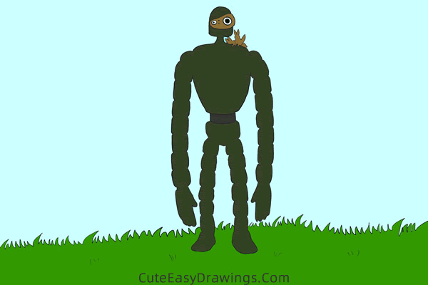 how to draw the robot from castle in the sky - www.cuteeasydrawings.com