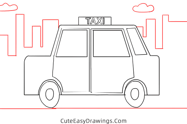 how to draw a cab - www.cuteeasydrawings.com