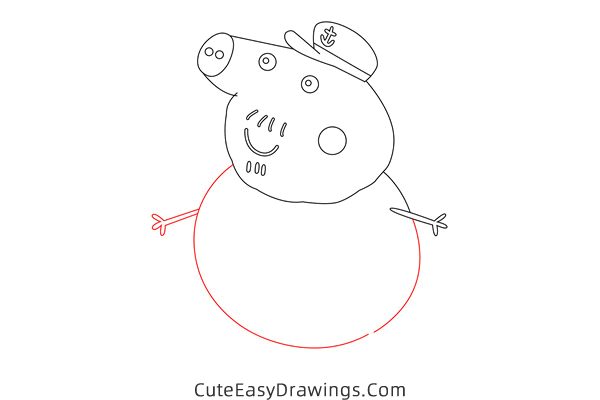 how to draw grandpa pig from peppa pig - www.cuteeasydrawings.com