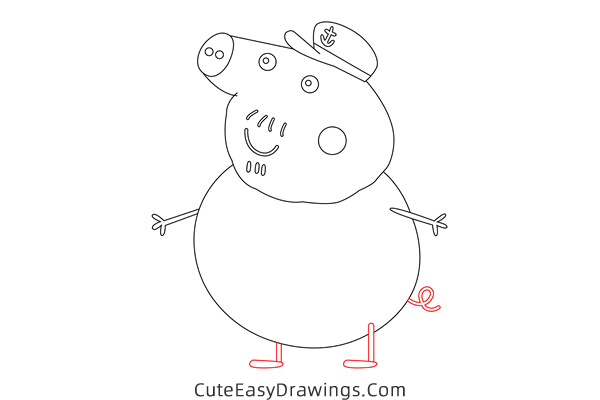 how to draw grandpa pig from peppa pig - www.cuteeasydrawings.com