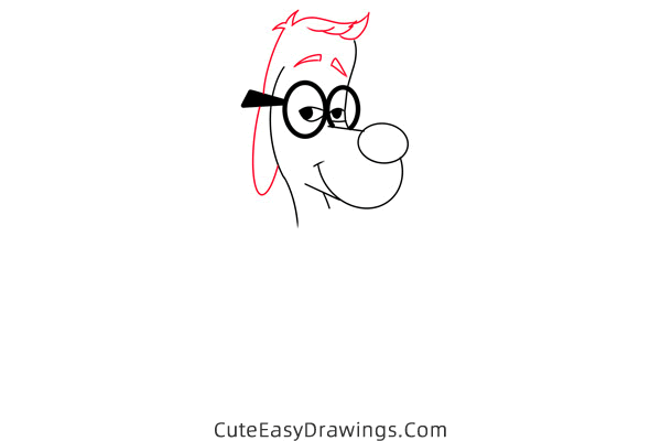 how to draw mr peabody - www.cuteeasydrawings.com
