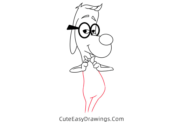 how to draw mr peabody - www.cuteeasydrawings.com