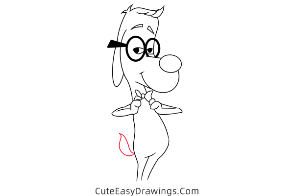 how to draw mr peabody - www.cuteeasydrawings.com