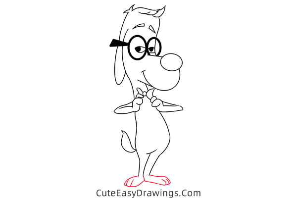 how to draw mr peabody - www.cuteeasydrawings.com
