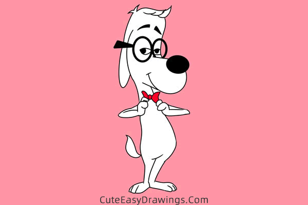 how to draw mr peabody - www.cuteeasydrawings.com