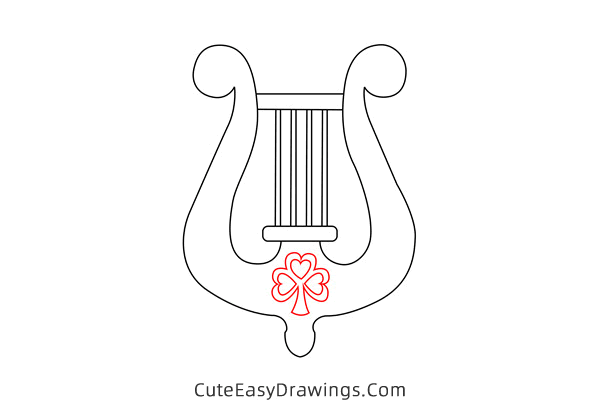 how to draw a harp for st patricks day - www.cuteeasydrawings.com