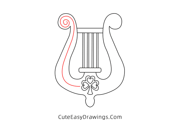 how to draw a harp for st patricks day - www.cuteeasydrawings.com