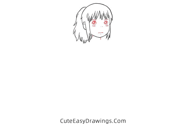 how to draw chihiro ogino - www.cuteeasydrawings.com