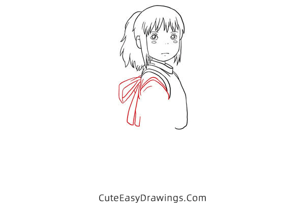 how to draw chihiro ogino - www.cuteeasydrawings.com