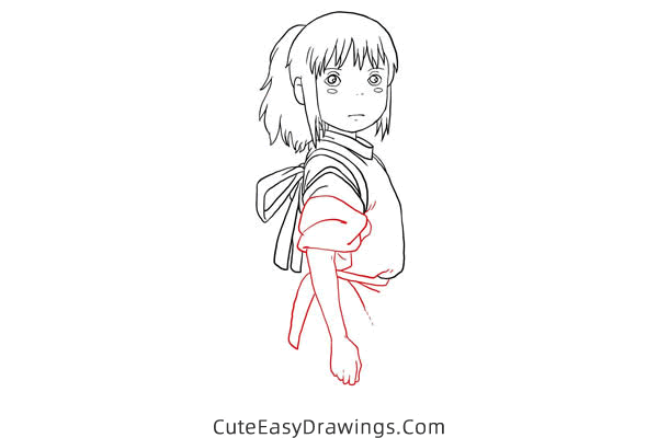 how to draw chihiro ogino - www.cuteeasydrawings.com