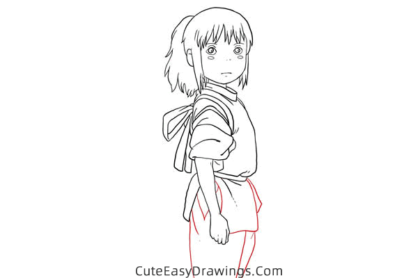 how to draw chihiro ogino - www.cuteeasydrawings.com