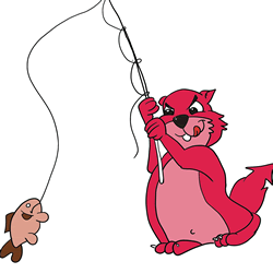 How to Draw a Fishing Otter Step by Step