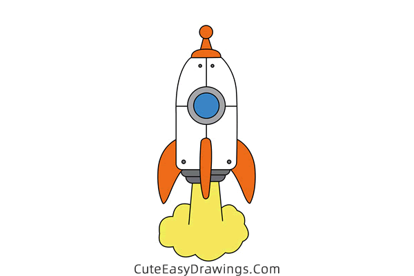 how to draw a cute rocket - www.cuteeasydrawings.com