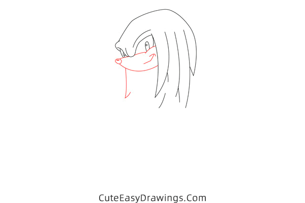how to draw knuckles the echidna from sonic the hedgehog - www.cuteeasydrawings.com