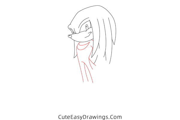 how to draw knuckles the echidna from sonic the hedgehog - www.cuteeasydrawings.com