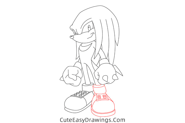 how to draw knuckles the echidna from sonic the hedgehog - www.cuteeasydrawings.com