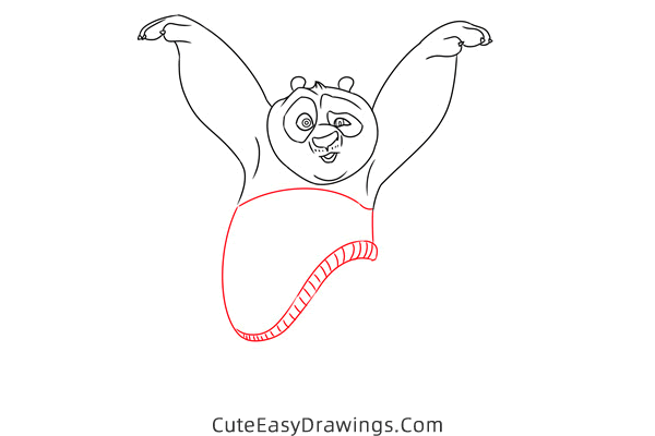 how to draw kung fu panda easy - www.cuteeasydrawings.com