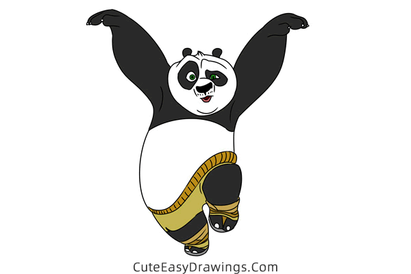 how to draw kung fu panda easy - www.cuteeasydrawings.com