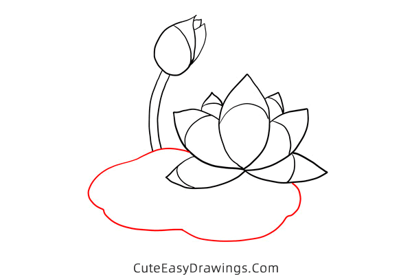 how to draw a lotus flower - www.cuteeasydrawings.com