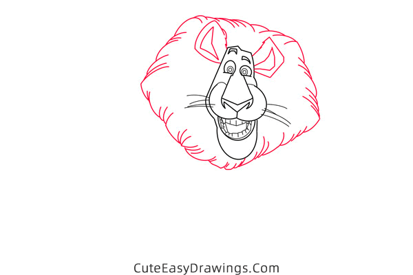 how to draw alex from madagascar - www.cuteeasydrawings.com