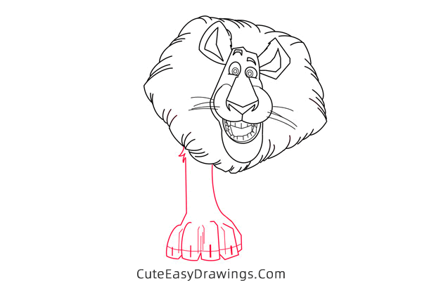 how to draw alex from madagascar - www.cuteeasydrawings.com