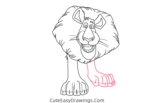 how to draw alex from madagascar - www.cuteeasydrawings.com